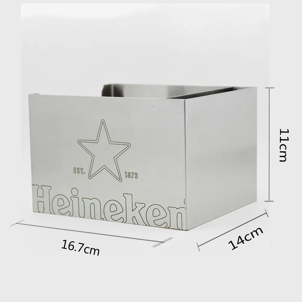 Jose Cuervo 304 Stainless Steel Multi Functional Metal Napkin Holder Tissue Box Straw Organizer Bar Caddy for Caperdonich Calvados Boulard