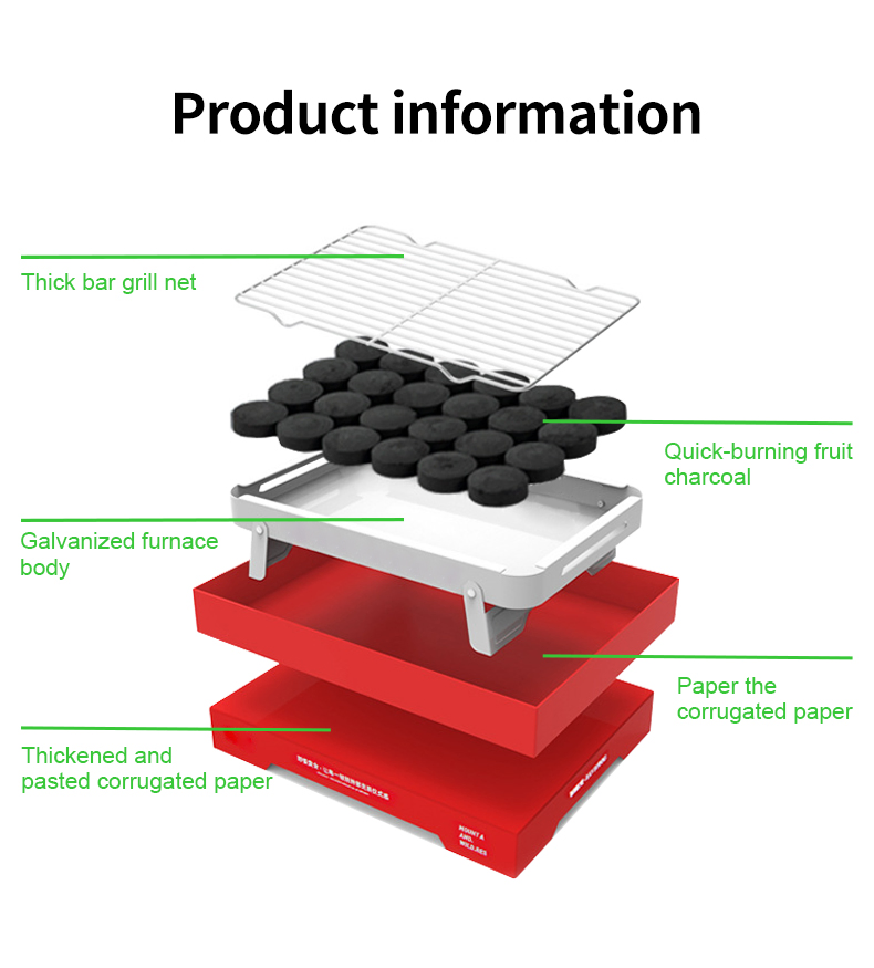 Disposable Portable Charcoal Barbecue Grills Outdoor Picnic Mini BBQ Grill for Spot Goods