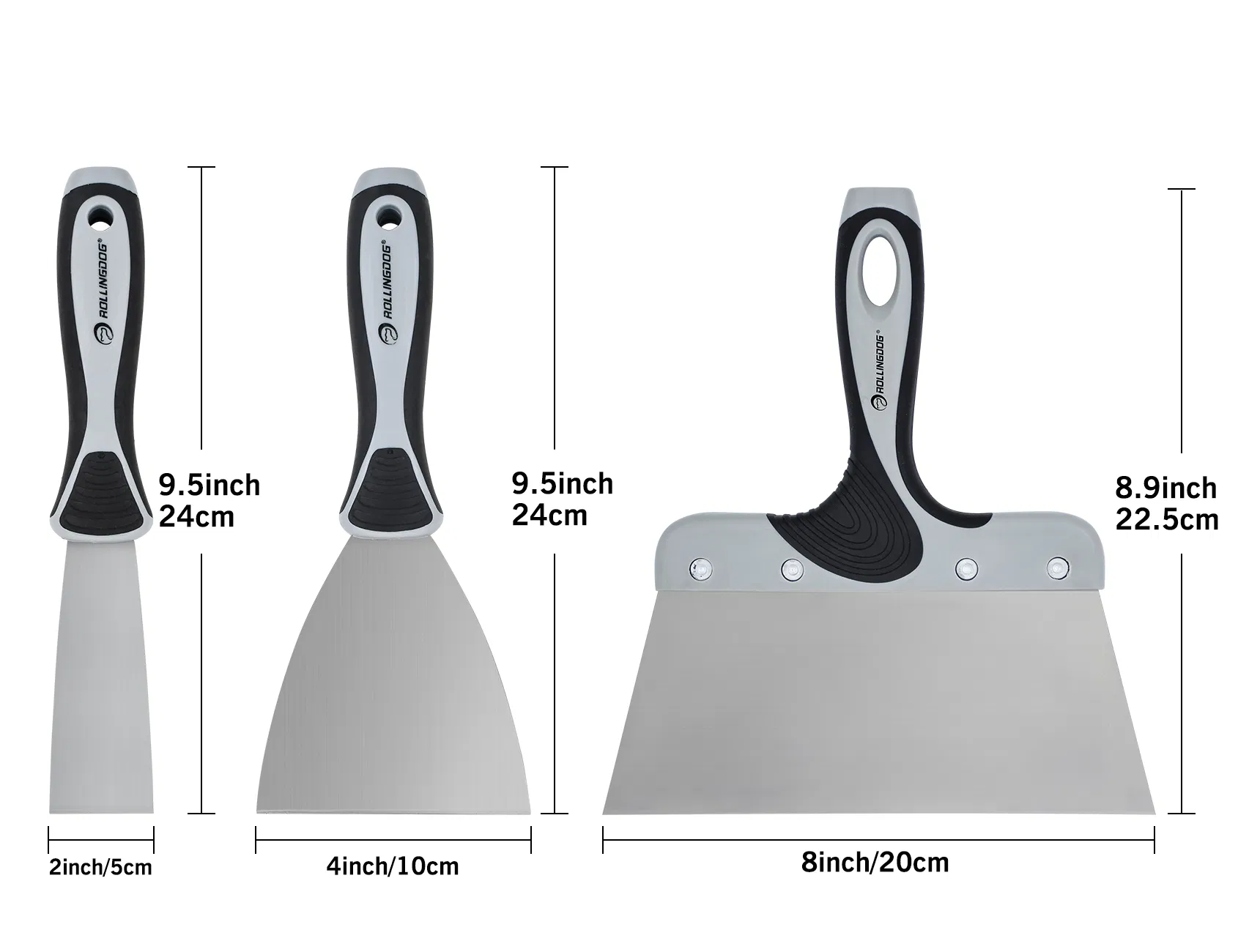 Rollingdog PRO 50369 3PC Wall Repair Kit Taping Knife/Scraper
