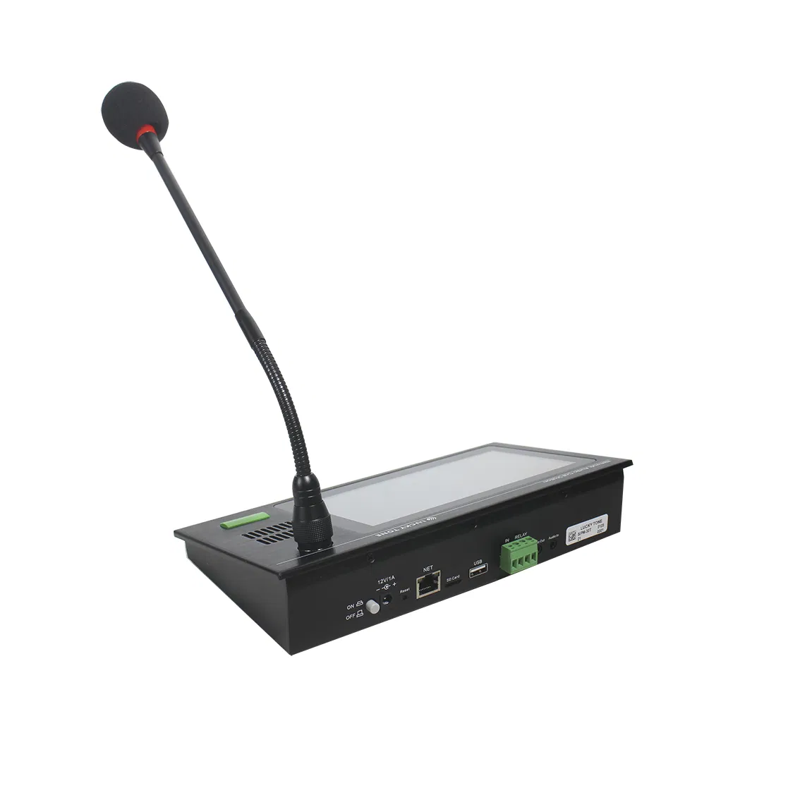IP SIP Network Control Station Paging Microphone with Touch Screen SIP Desktop Intercom PA System