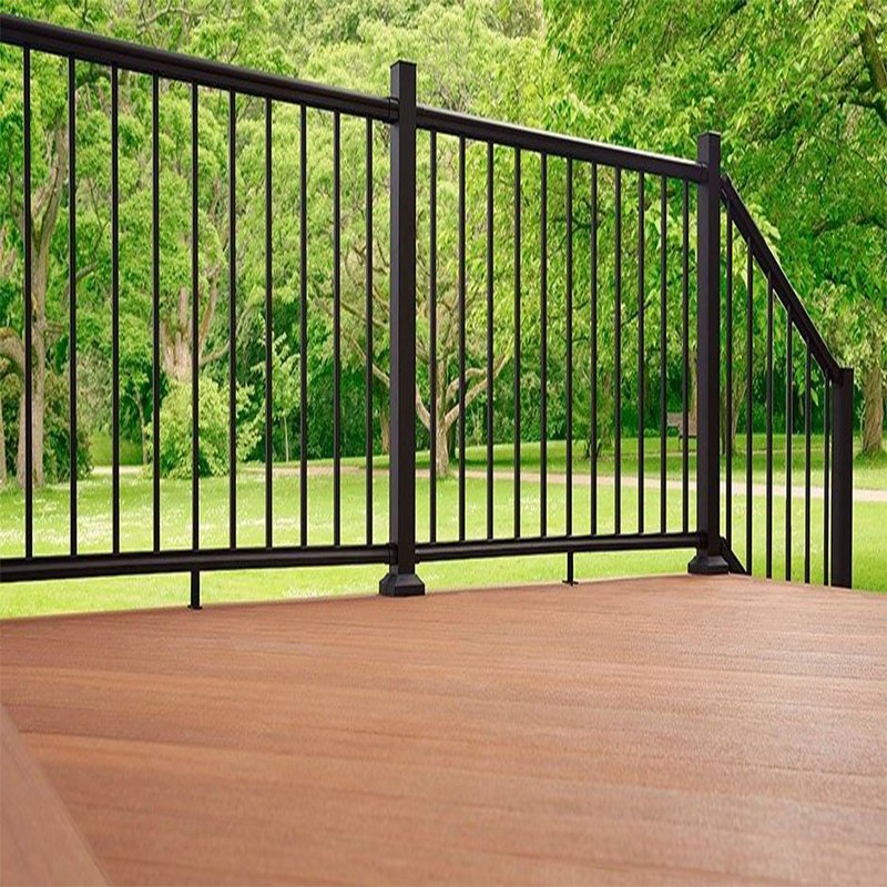 China Manufacturer Railing Fabrication Carbon Steel Powder Coated Outdoor Deck Railing for Construction