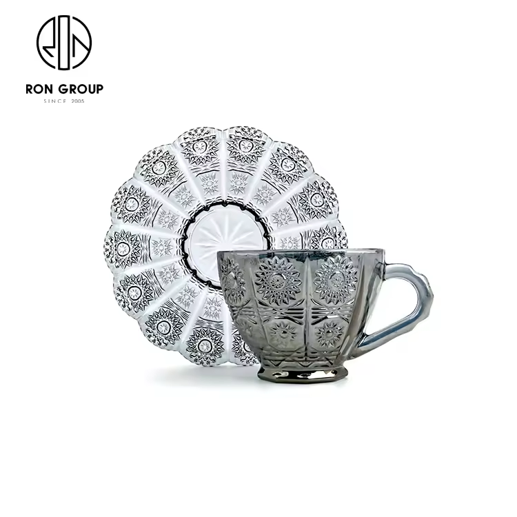 Чашка с блюдцем Vintage Embossed Sunflower