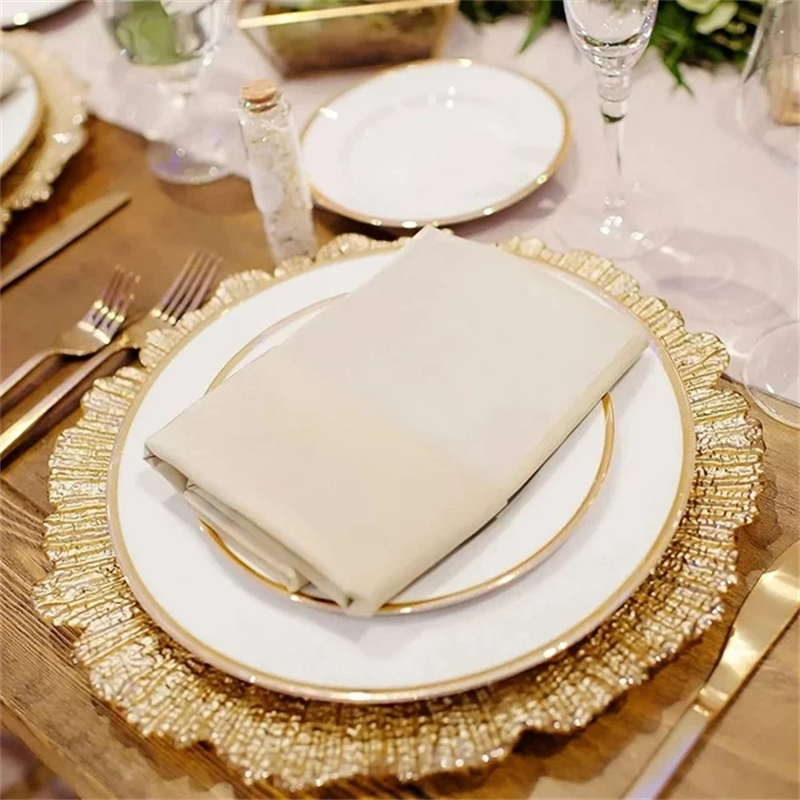 33cm Gold Charger Plates Plastic Charger Plate for Weddings Events Decor