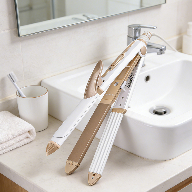 Portable Hair Straightener and Curling Iron Multi Function 3-in-1 Don"T Damage Hair Home Use