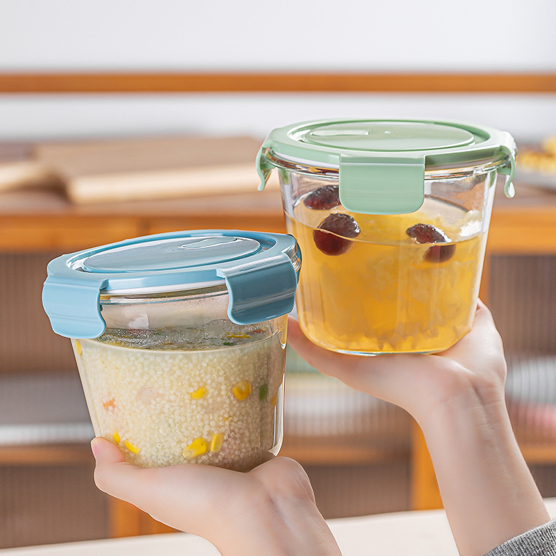 700ml Microwave-Safe High-Borosilicate Glass Airtight Food Container for Office Workers