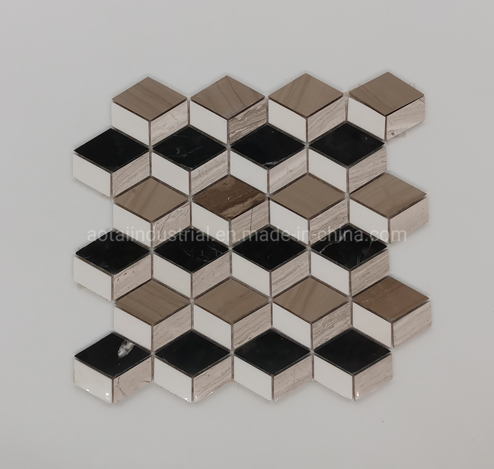 Мозаика из серого и черного мрамора