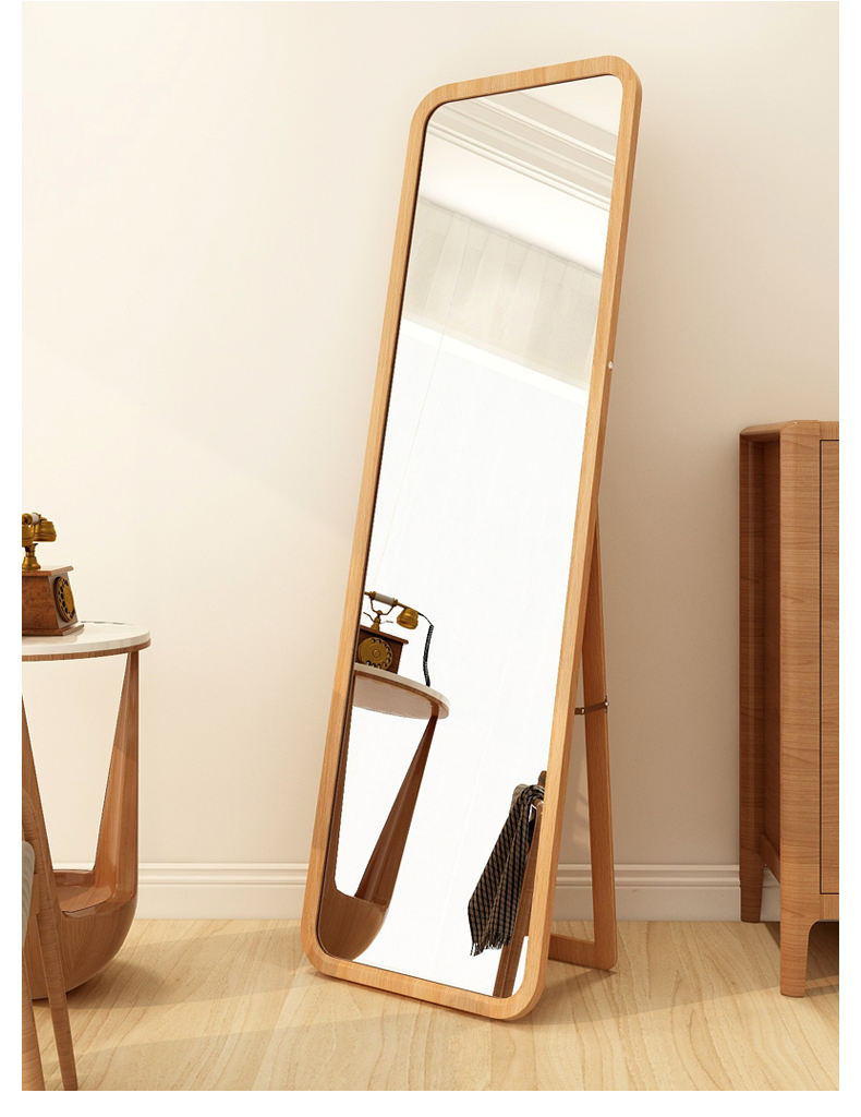 Il-Body Mirror Bedroom Solid Wood Floor Mirror Girls Home Vertical Wall Hanging