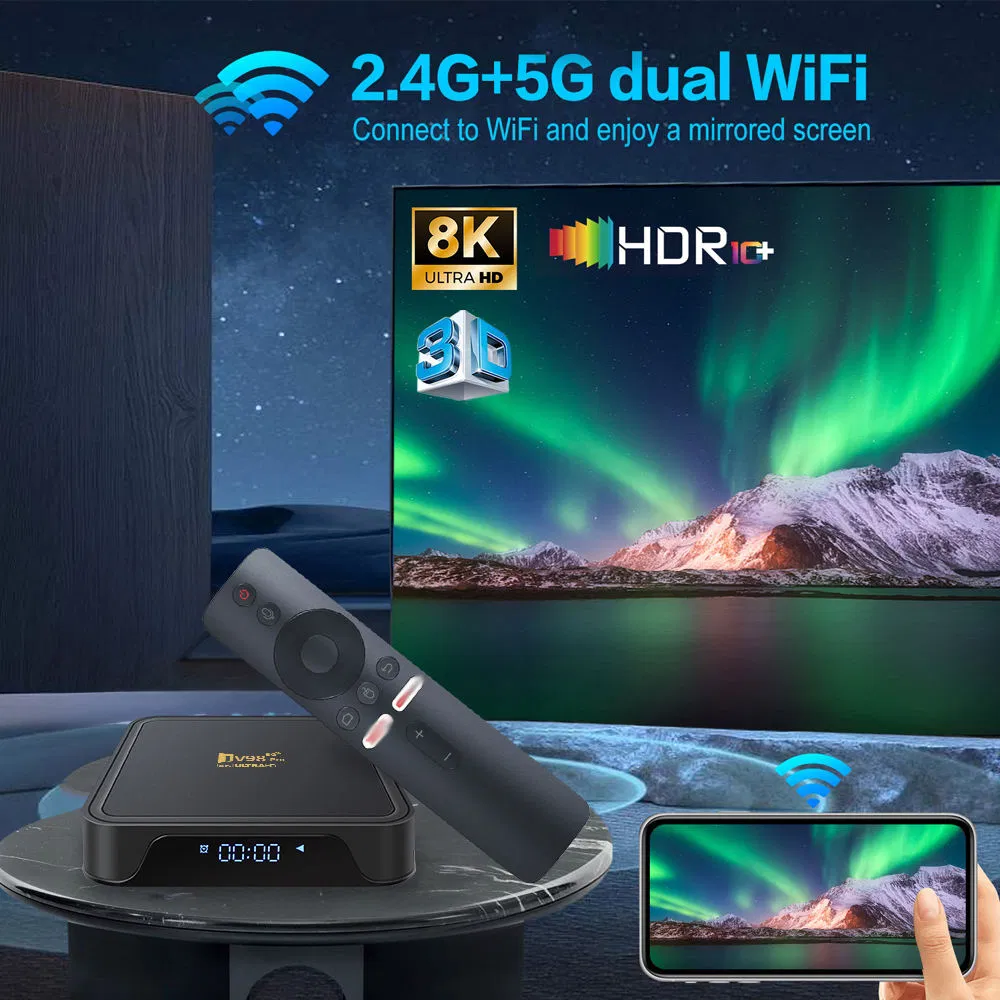 ТВ-бокс Android 14.0 Smart TV 4K с голосовым управлением