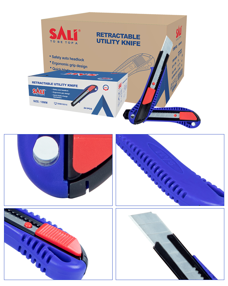Sali 18mm PP Cover with Ck75 Blade Retractable Utility Knife