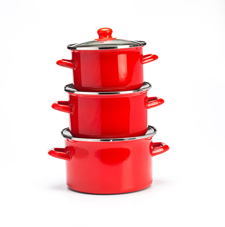 High Quality Factory Wholesales Carbon Steel Non Stick Pots Enamel Camping Cooking Casserole Pot Set
