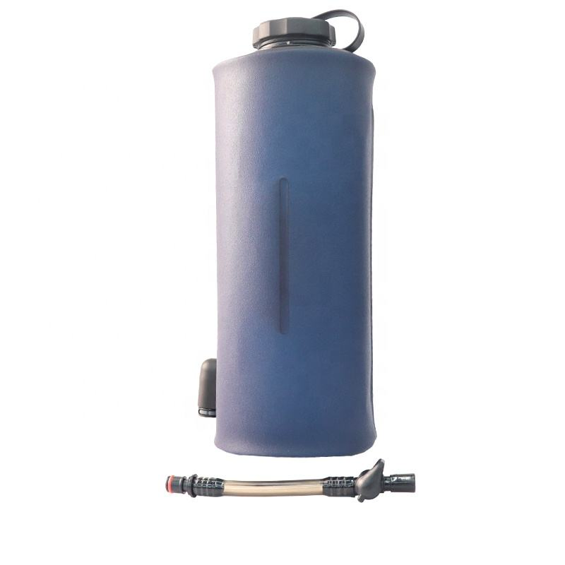 Folding Bottle Foldable 2.5L Blue TPU Running Foldable Collapsible Soft Flasks