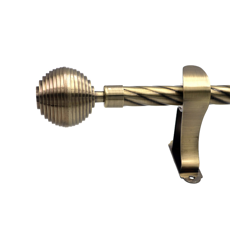 Side Mounted Bracket Fixing Curtain Rail 28+22mm Round Ball Head Roman Rod