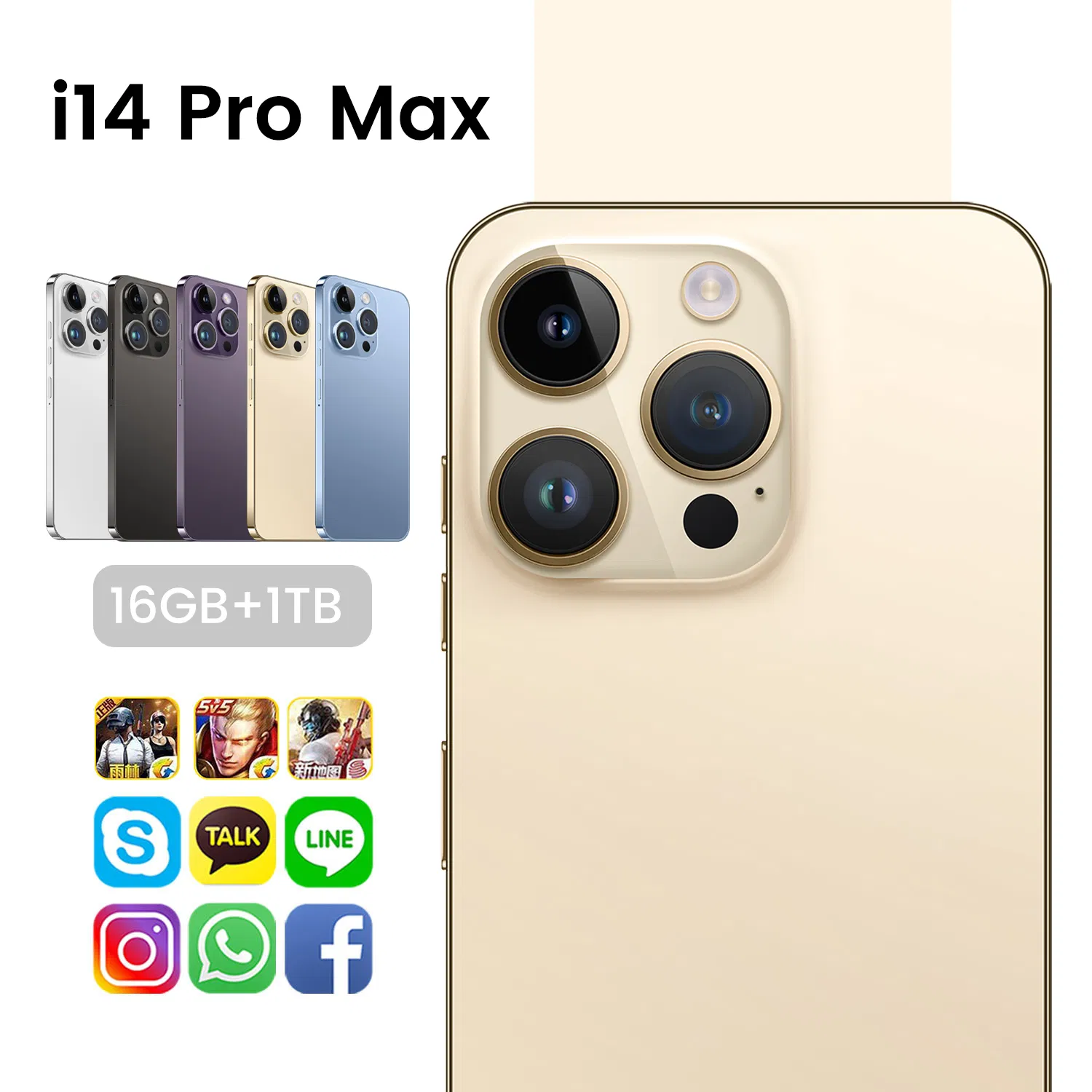 Viqee Phones Hot Sale Brand New Smart Mobile Phone I14PRO Max 6.1 Inc Android Cell Phone, OEM/ODM, Big Quantity in Stock