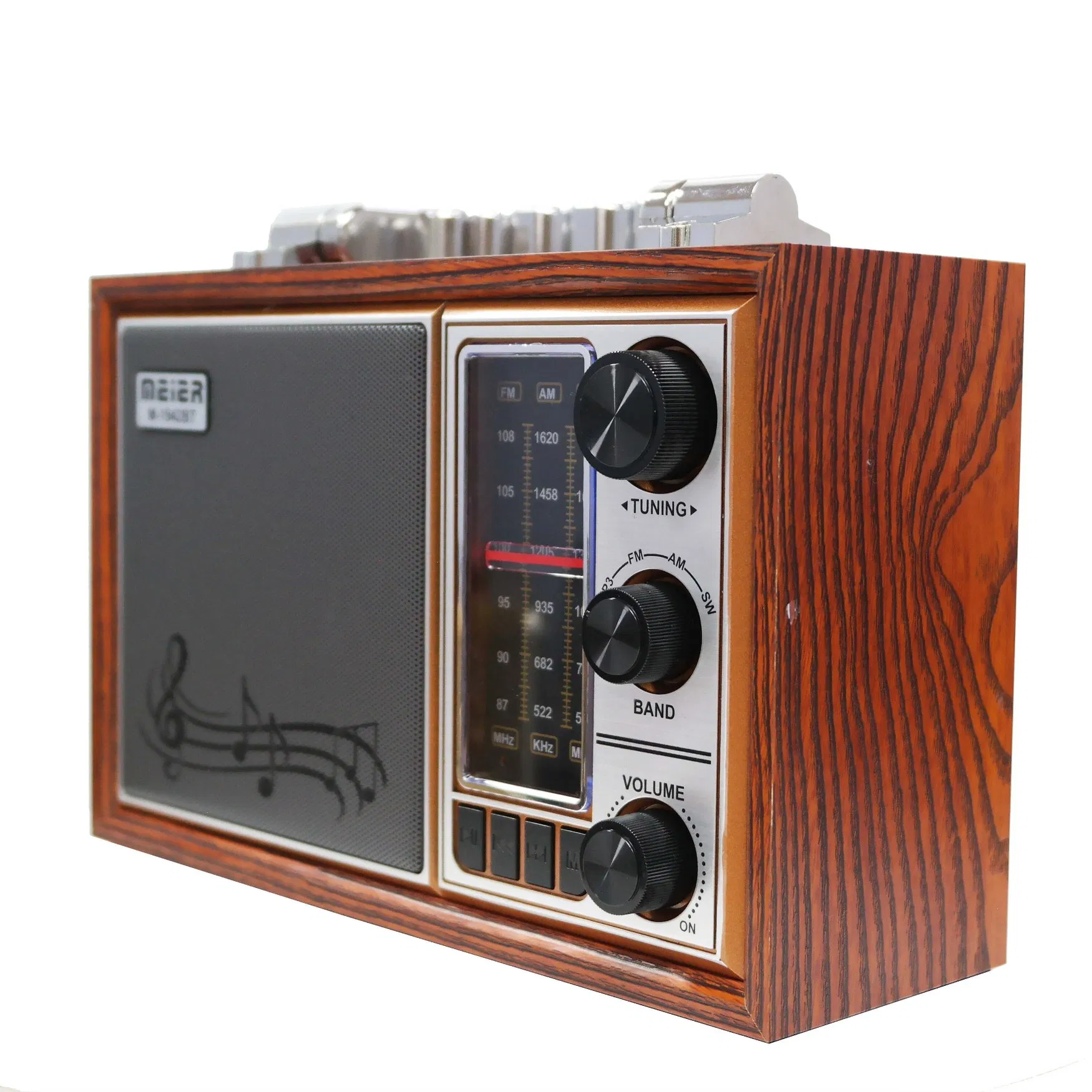 Portable 3 Band Am FM Sw, Consumer Electronics Electric Portable Audio Kit, Loud Volume, Wireless Connectivity, TF Card and MP3 Play Wood Productmeier M-1941BT