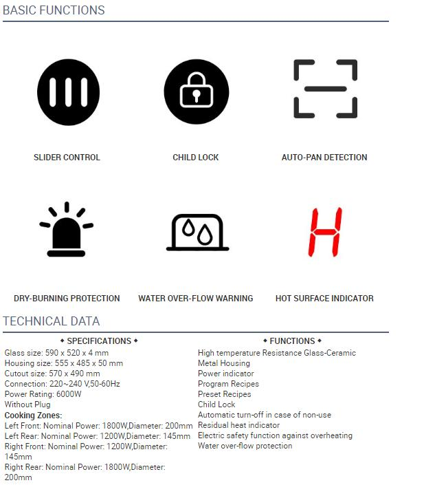 Kitchen Appliances Stove Electric 2 Plate Induction Cooker Built in