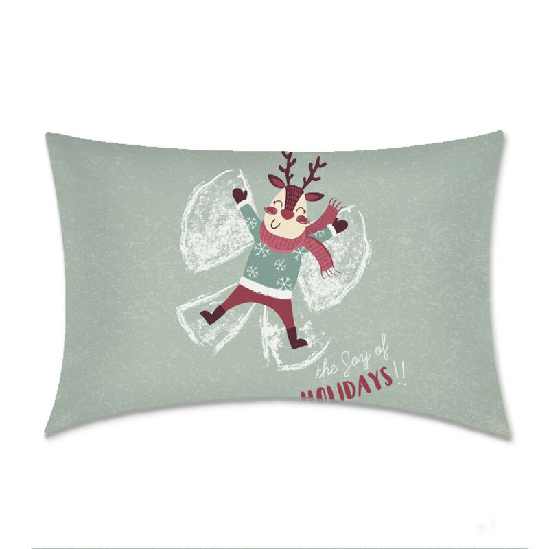 Christmas Decoration Polyeater Holiday Cushion Covers Pillow Case for Sofa Couch Chair Car