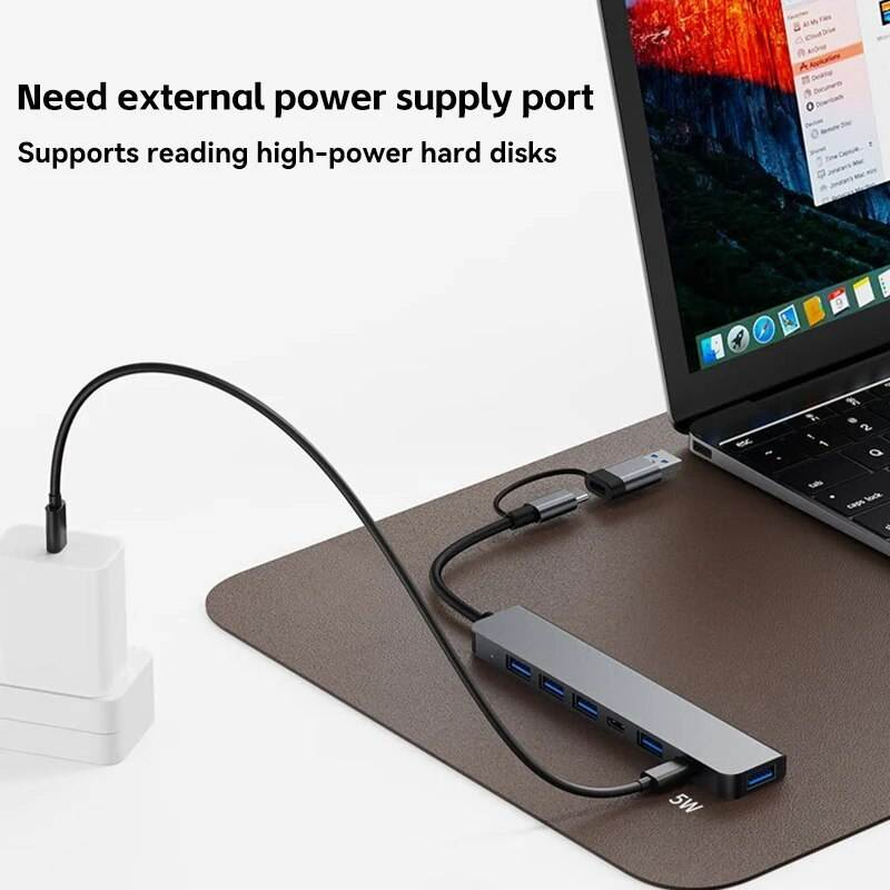 Customization Multifunction 11 in 1 Hub USB C Multiport Adapter HDTV 4K 30Hz 4 USB 3.0 Hub 3.5mm Aux 11 Port Dock Station for Laptop Splitter