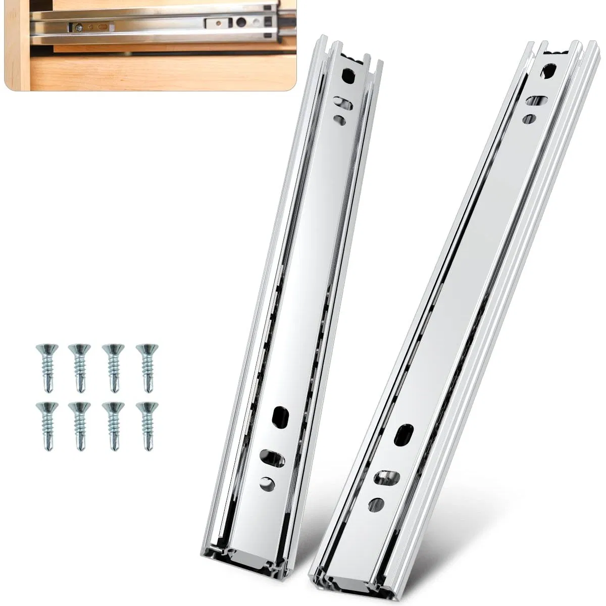Full Extension Drawer Slide Rail Mount Cabinet Hardware Slide