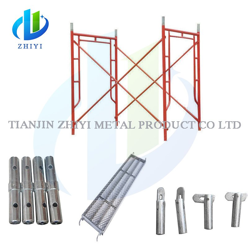 Japanese Korean Quality Ladder Plattac Staircase Mason Scaffolding Frame Guardrail Speed Snap on Lock Steel Red Door Construc