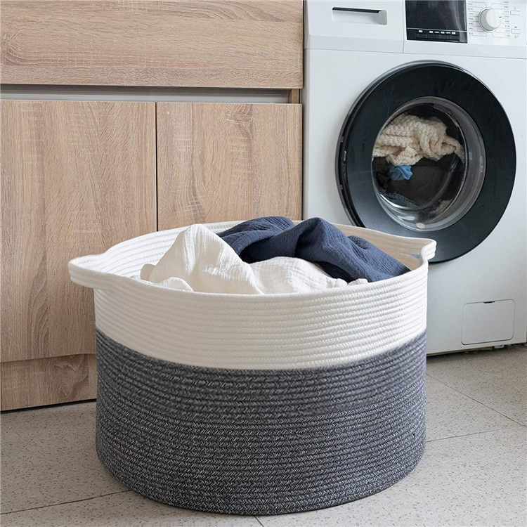 Hot Selling Woven Storage Basket Laundry Hamper Foldable Toys Storage Organizer Basket