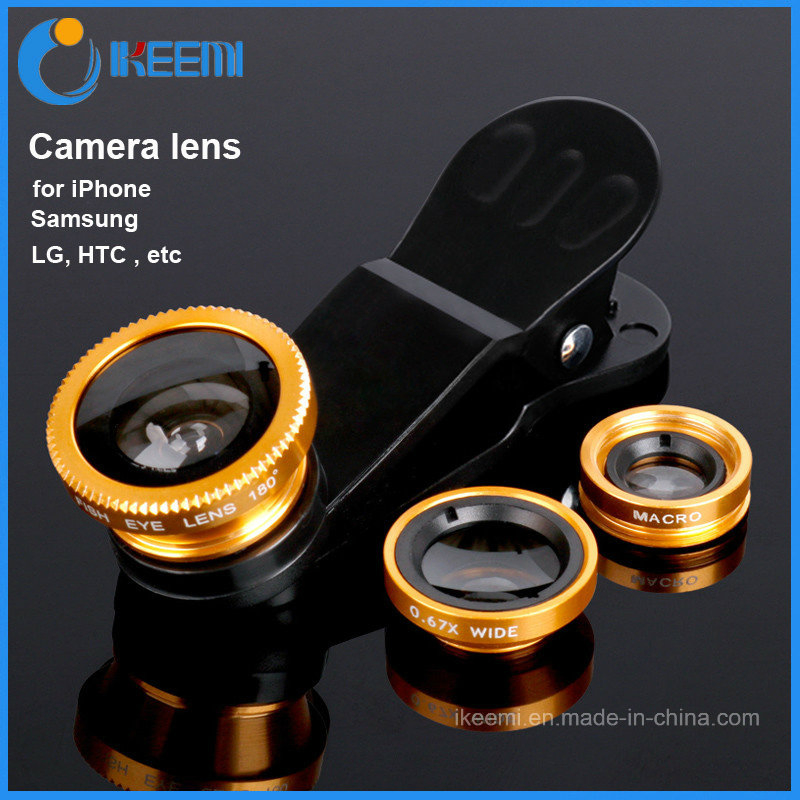 3 in 1 Lens Universal Clip Camera Lens Fish Eye, Wide Angle, Macro for iPhone 4/5/6/6 Plus