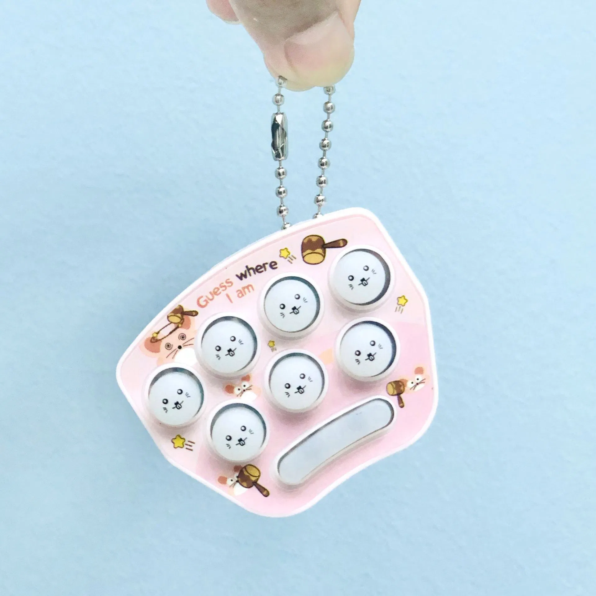 Kids Cute Fun Mini Handheld Whack-a-Mole Toy Cute Key Chain Game Console