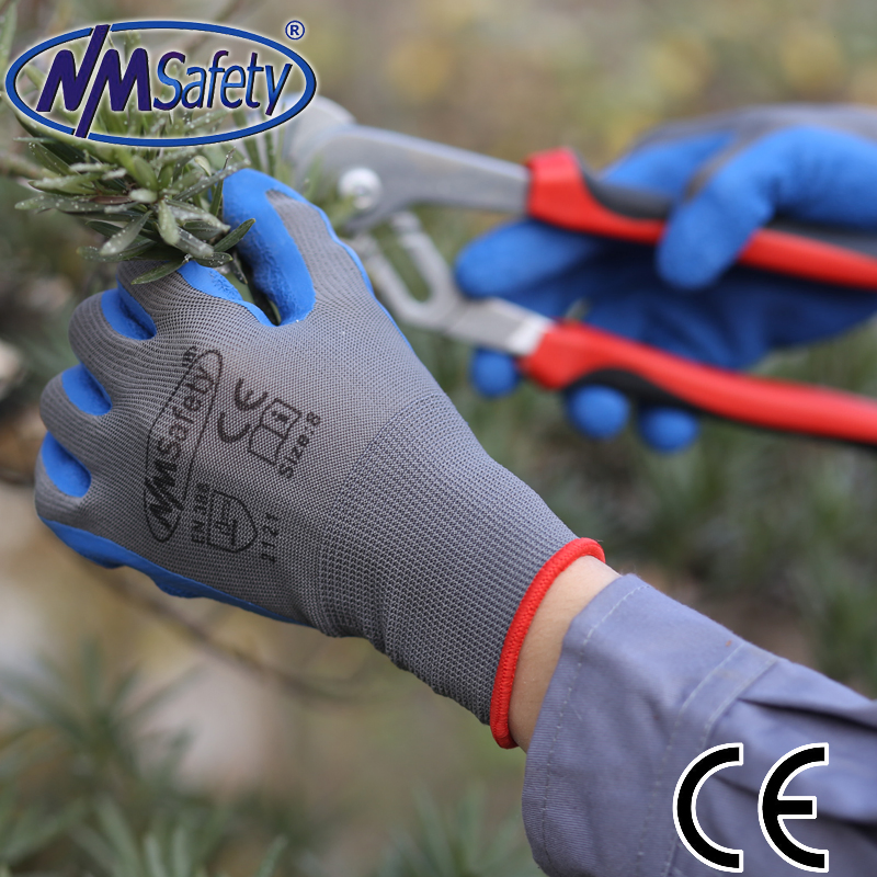 Nmsafety 13G Grey Polyester Latex Palm Coated Gloves