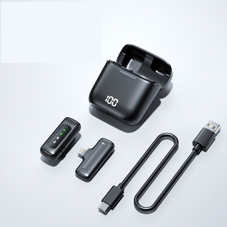 Professional Noise-Cancelling Lavalier Microphone with Smart Charging Case