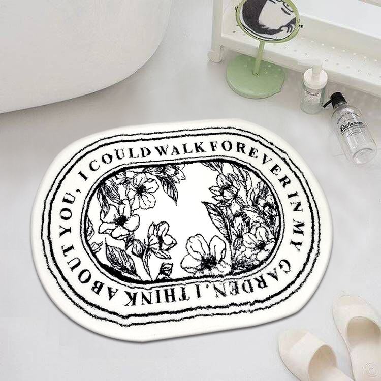 Cute Design Polyester Kids and Pet Friendly Area Custom Water Absorbent Carpet Kitchen Bath Mat Non-Slip Rug Easy to Clean Mat