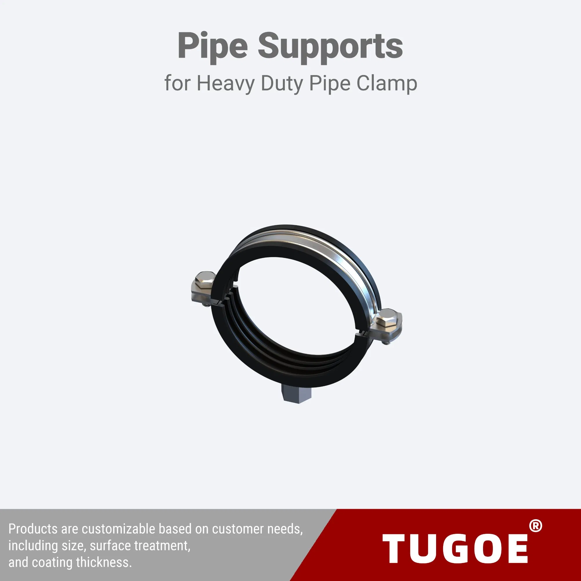 Factory Galvanizing 1-1/4" Heavy Duty Pipe Supporting Electricity Pipe Clamp with Rubber