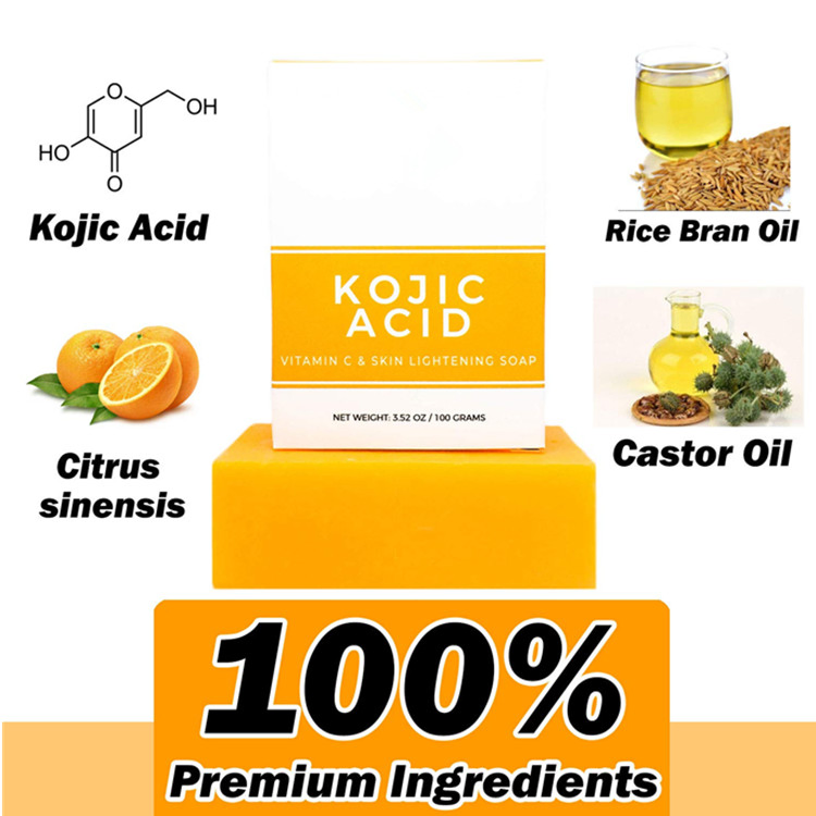 Private Label Vitamin C Kojic Acid Skin Lightening Soap for Fcae & Body