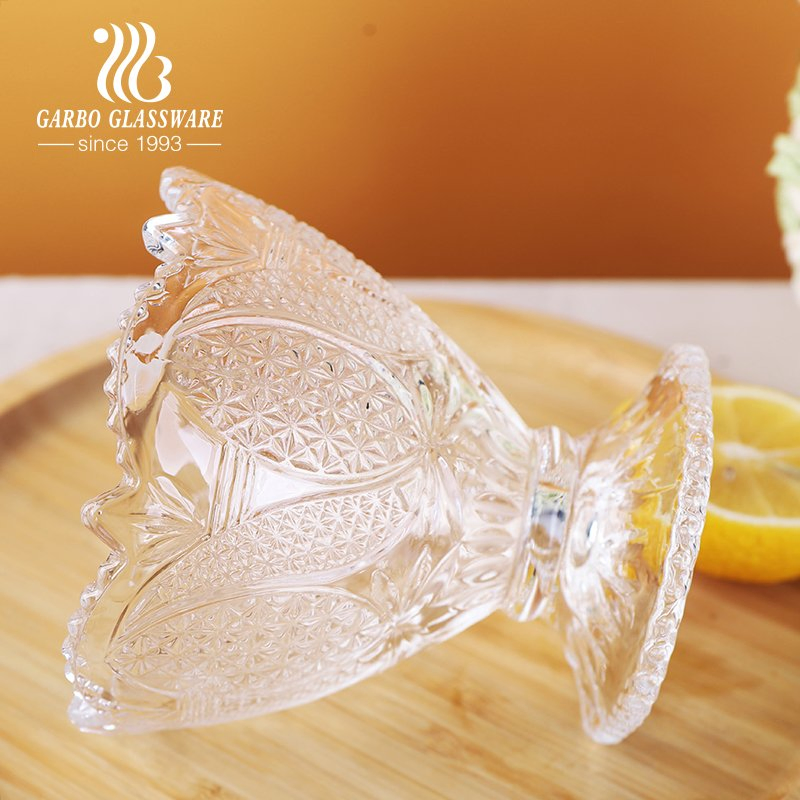 Crystal Ice Cream Cup Sundae Cups Dessert Bowl Coupe Glass Flower Design