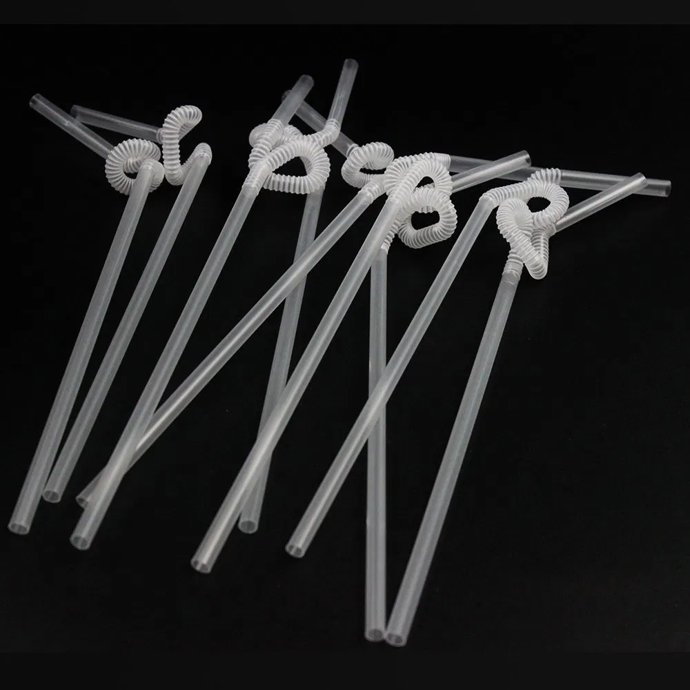 Individually Wrap Flexible Disposable Plastic Straws 260mm Bendy Straw Bar Accessories