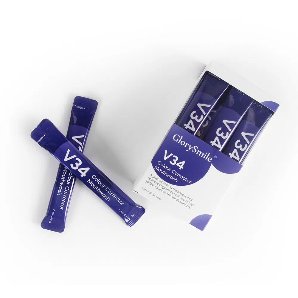 Glorysmile Mouthwash Packet V34 Color Corrector Purple Teeth Whitening Jelly Mouthwash for Travel