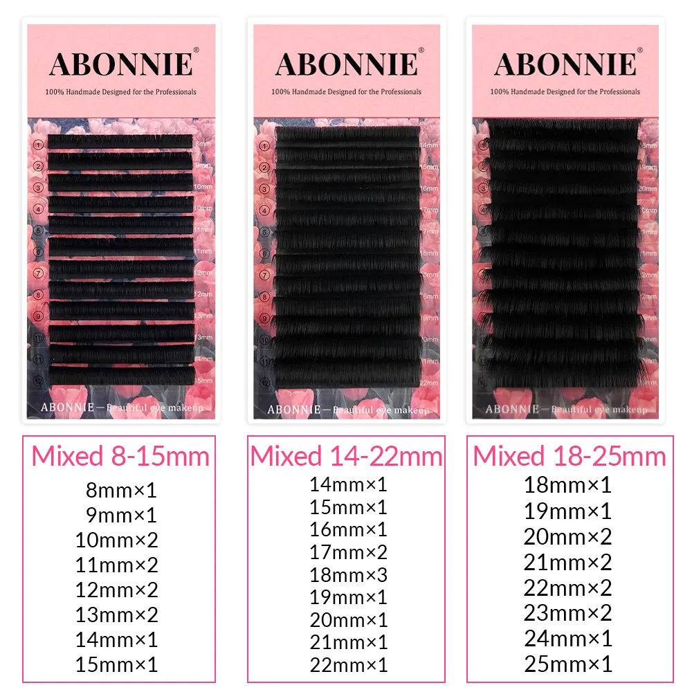 12 Rows 0.05mm C/D Hybrid Length Fast Bloom Classic Easy Fans Lashes