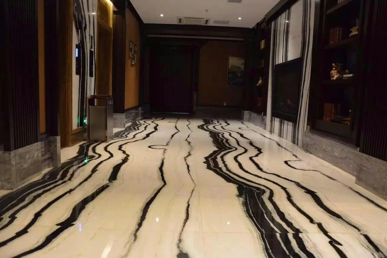 Cheap Chinese Panda Black/White Marble/Stone Bathroom/Wall/Panel Cladding Stone Floor Skirting/Tile