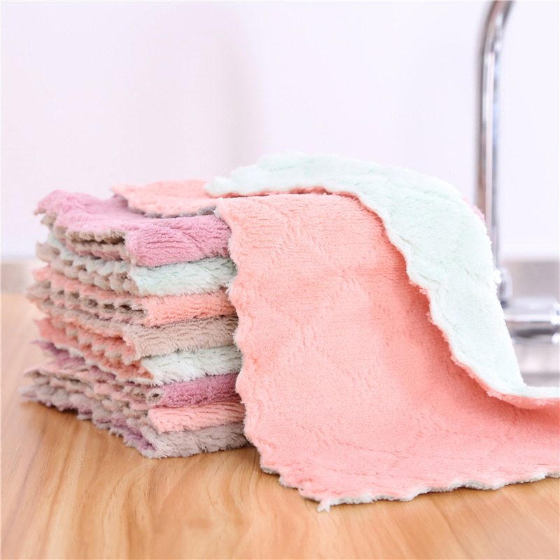 Manufacturer Customized Cleaning Dishcloth, Household Absorbent Cloth, Non Greasy Kitchen Supplies, Small Towel for Wiping Tables