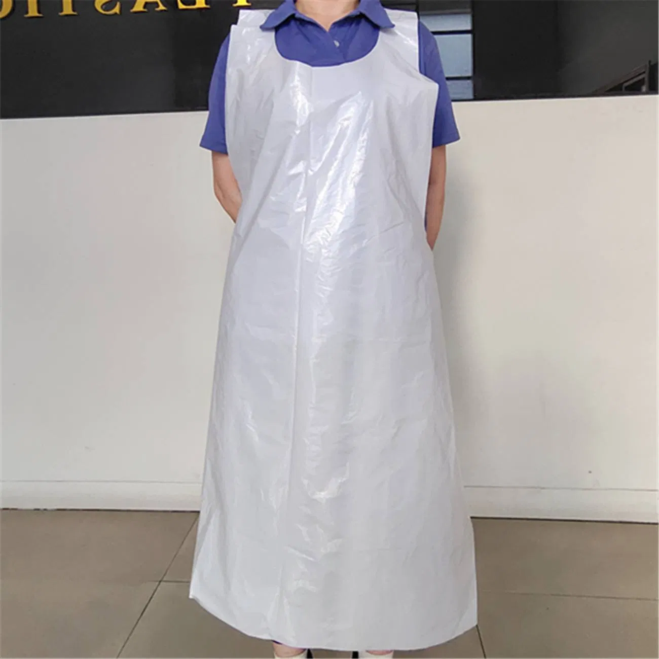 Disposable Plastic PE White Flat Apron