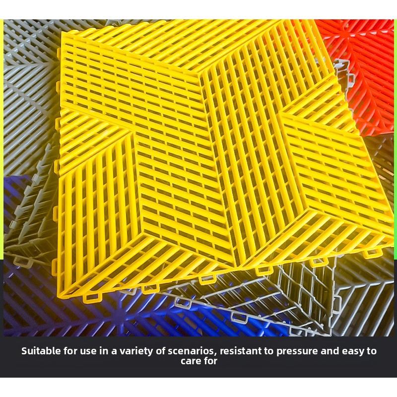 Напольная плитка для гаража из пластика, 400x400 мм