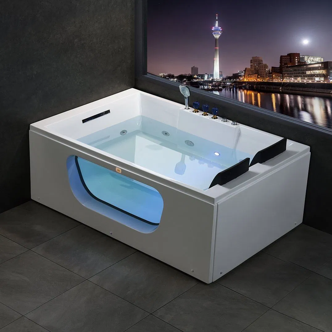 Luxurious Double Whirlpool Bathtub for Two with Massage Features