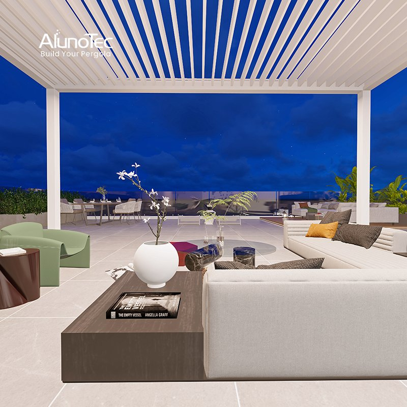 AlunoTec Pergo-Lux Aluminum Louvered Pergola Louvre Roof Outdoor Kitchen Pergolas