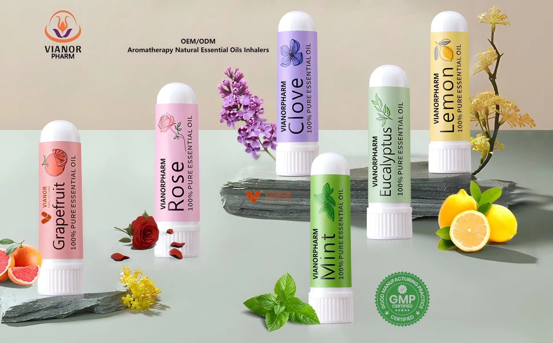 Nausea Relief Inhaler for Motion Sickness and Pregnant Women Morning Sickness CE FDA EU Nasal Inhaler Stick Manufacturer Free Samples Refrsh Relax Energize