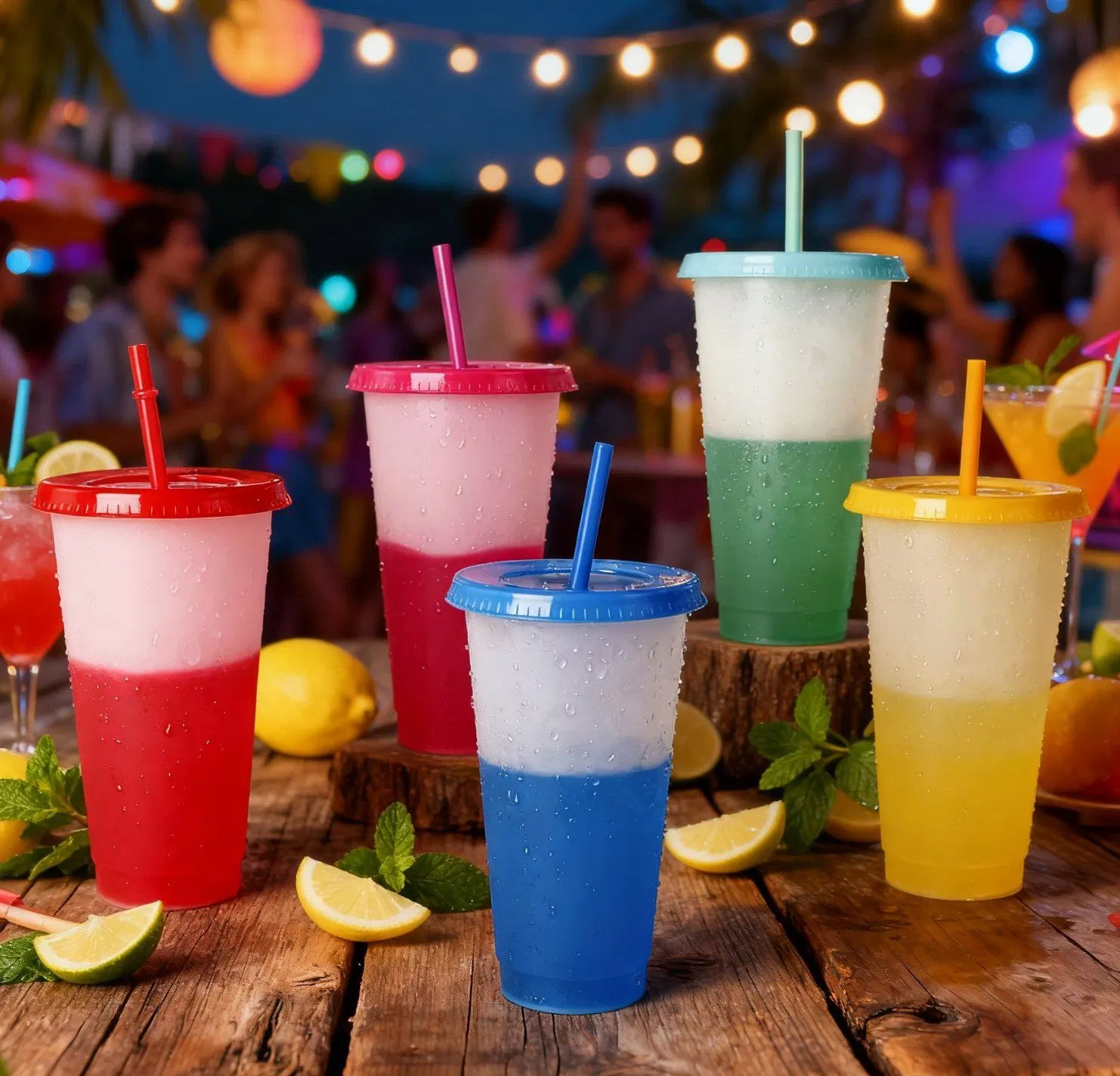 Custom Color and Logo Printing Available for Plastic Drinking Cups