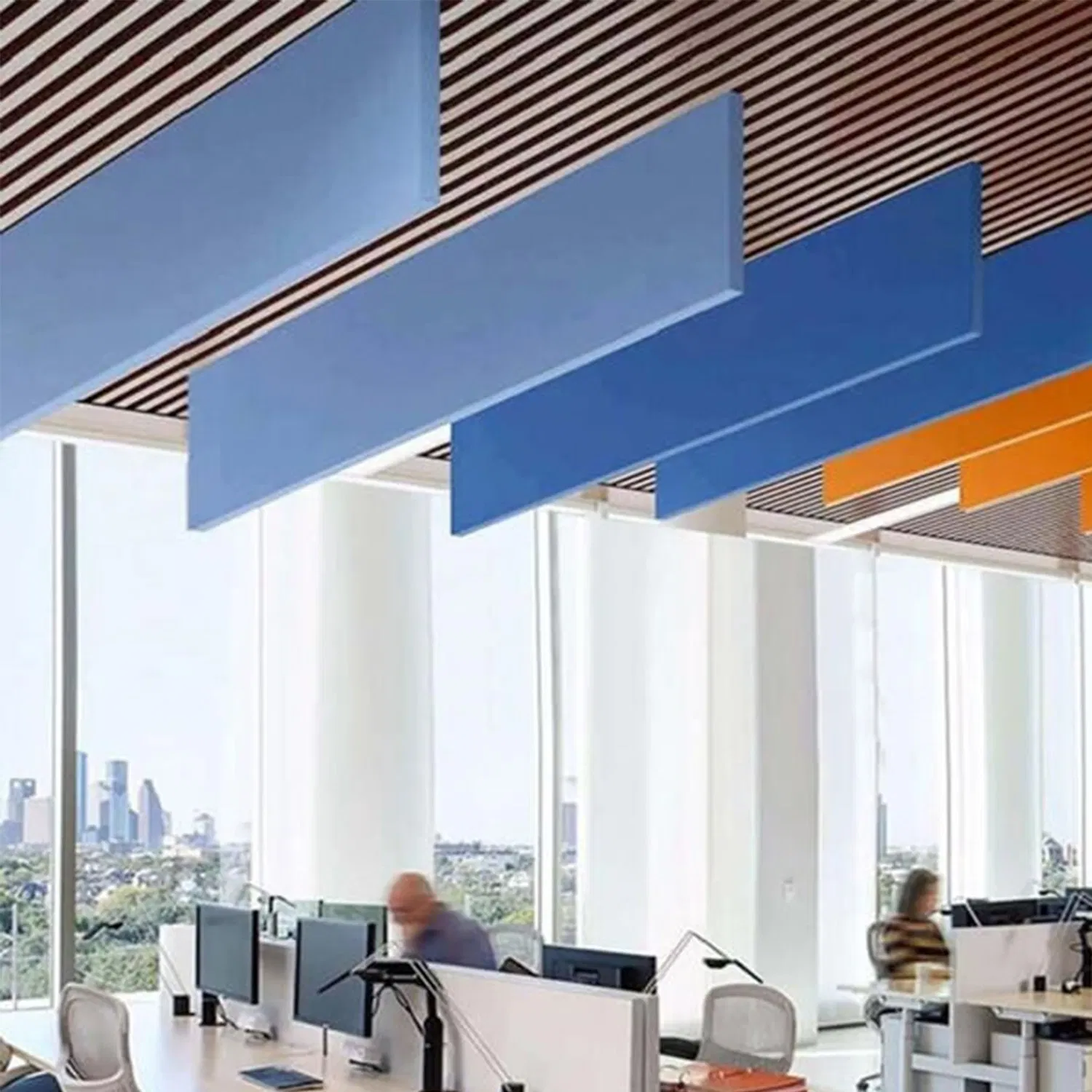 Class a Fire Rated Acoustic Glass Wool Ceiling Tiles Square Edges Fiberglass