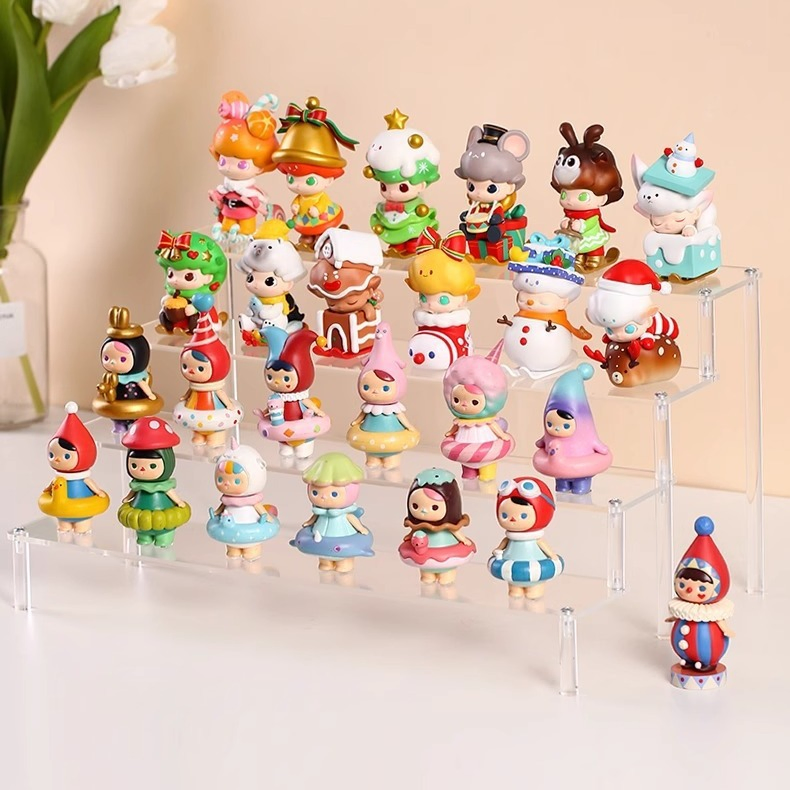 High Transparent Acrylic Perfume Display Stands Desktop Multi-Layer Trapezoidal Acrylic Display Shelf