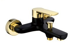 Sanitary Ware Bathroom Accessories Single Handle Luxury Designed Brass Bathroom Lavatory Gold Bathtub Mixer Bathtub Faucet in Matt Black