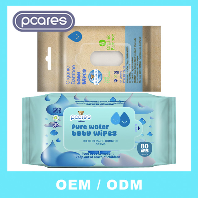 Customized Alcohol Free Pure Water Aqua Baby Cleaning Wet Wipes
