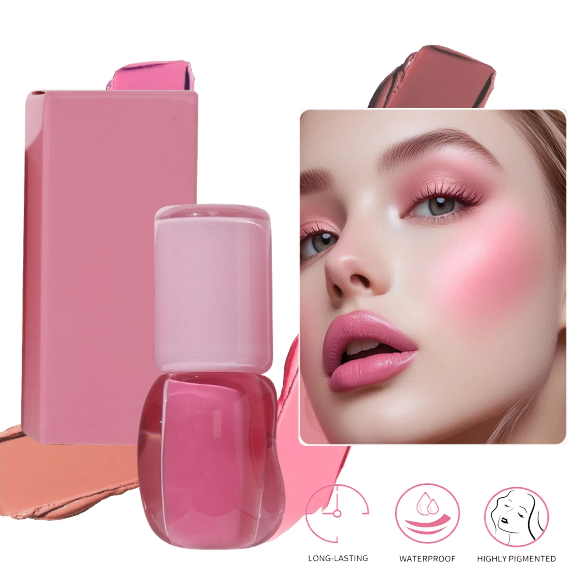 High Pigment 4 Shade Liquid Blush Waterproof Premium Blusher Wholesale Cosmetic