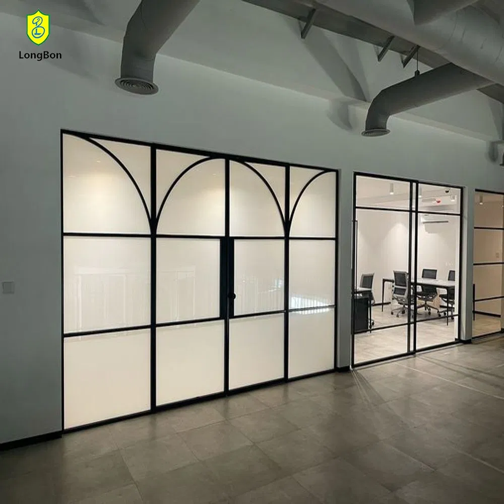 Basic French Arched Wrought Iron Front Door with Water-Resistant Glass