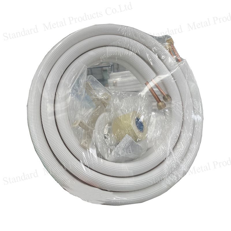 Hot Sale Line Set 1/4" 3/8" HVAC Installation Kit Air Condition Parts Insulated Copper Pipe